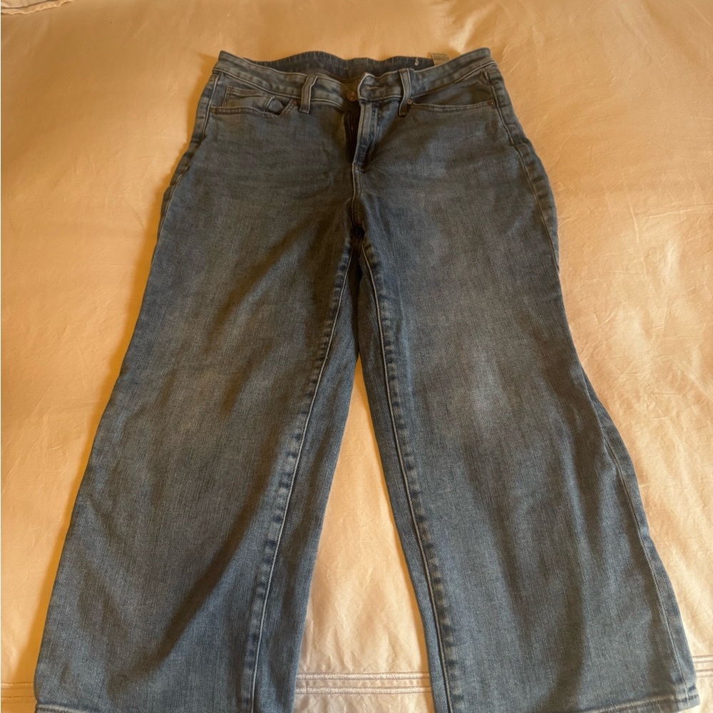 Chico's High Rise Straight Leg Crop Blue Jeans